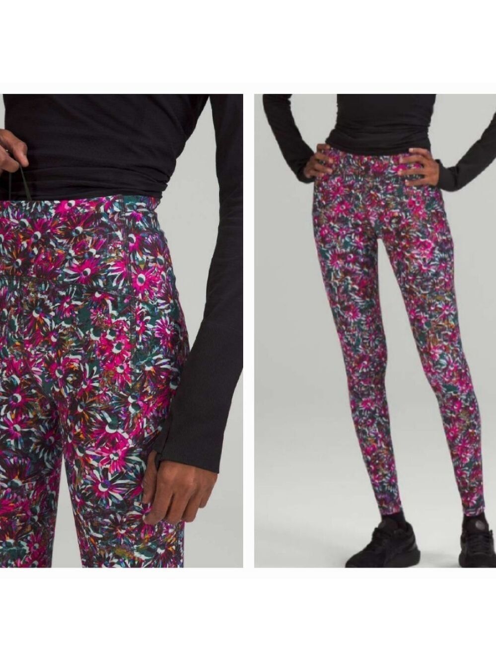 Lululemon High Rise Leggings Kaleidoscope Floral Multi Pink Purple Green NWT